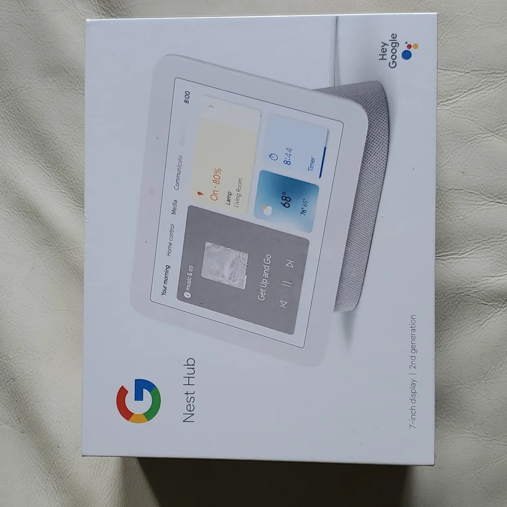 Google White Chalk Smart Nest Hub 2 with Screen